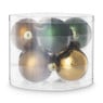 Box met kerstballen - groen - ø7 cm - set van 8